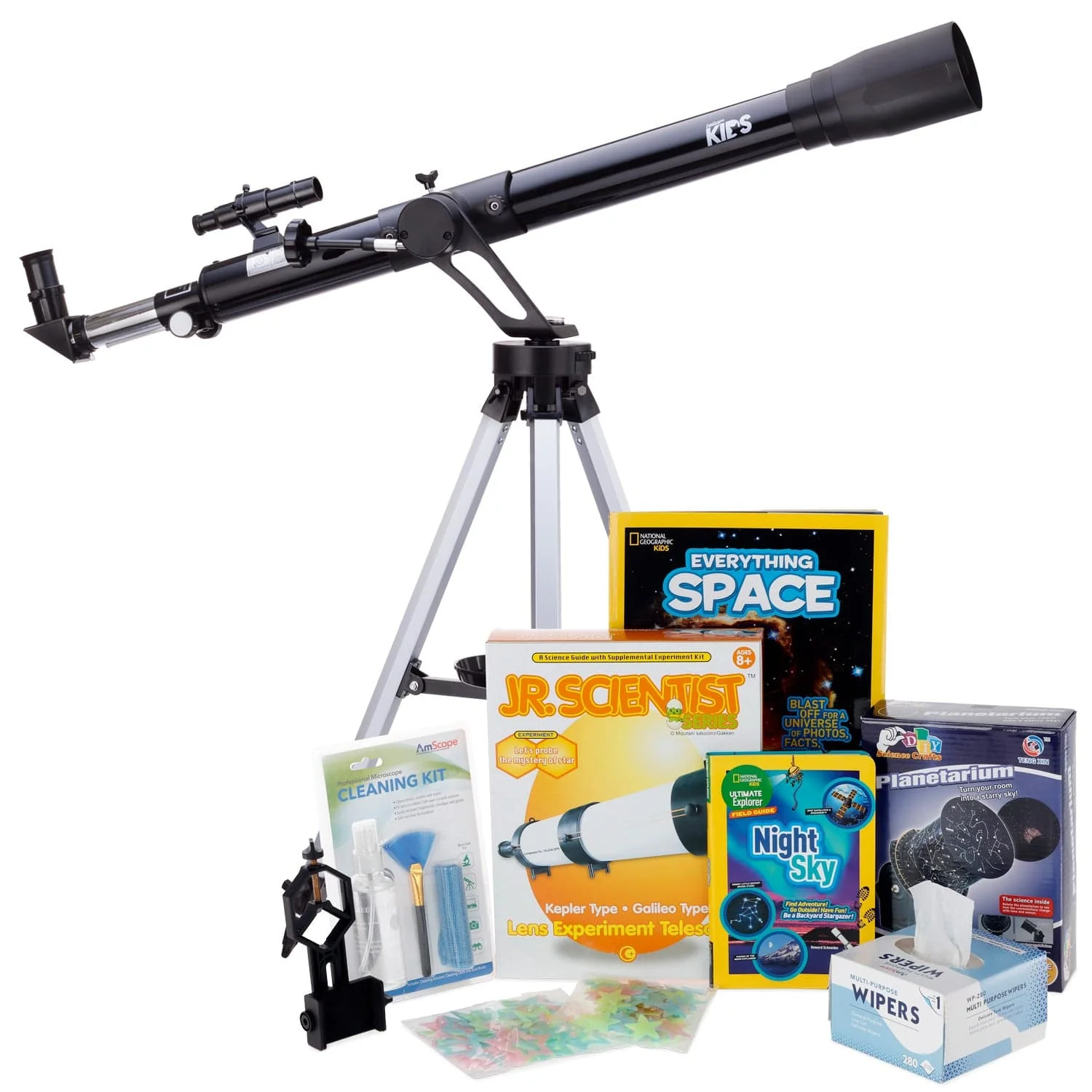 AmScope Kid's Telescope Moon Gazer Series featuring 45X-450X 600x90mm Telescope, Space-Themed Activity Kit, and more - Image 8