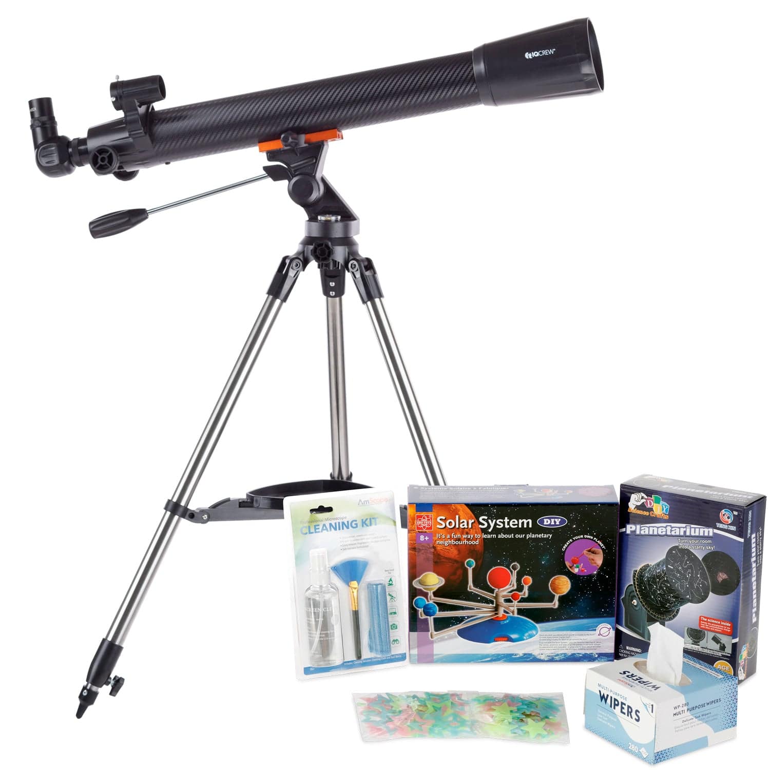 AmScope Kid's Telescope Moon Gazer Series featuring 35X-350X 700x70mm AmScope Kid's Telescope, Space-Themed Activity Kit, and more - Image 13