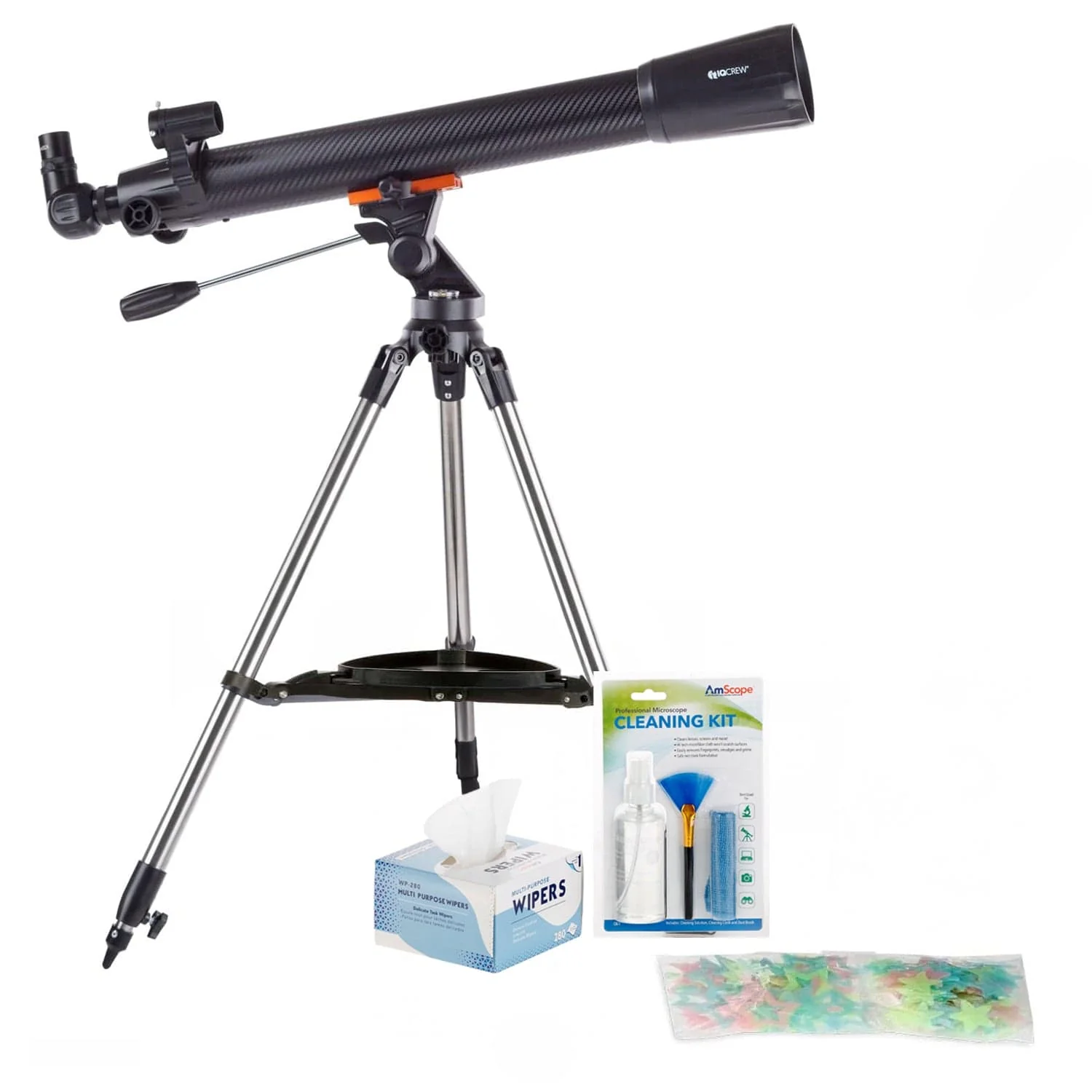 AmScope Kid's Telescope Moon Gazer Series featuring 35X-350X 700x70mm AmScope Kid's Telescope, Space-Themed Activity Kit, and more - Image 15