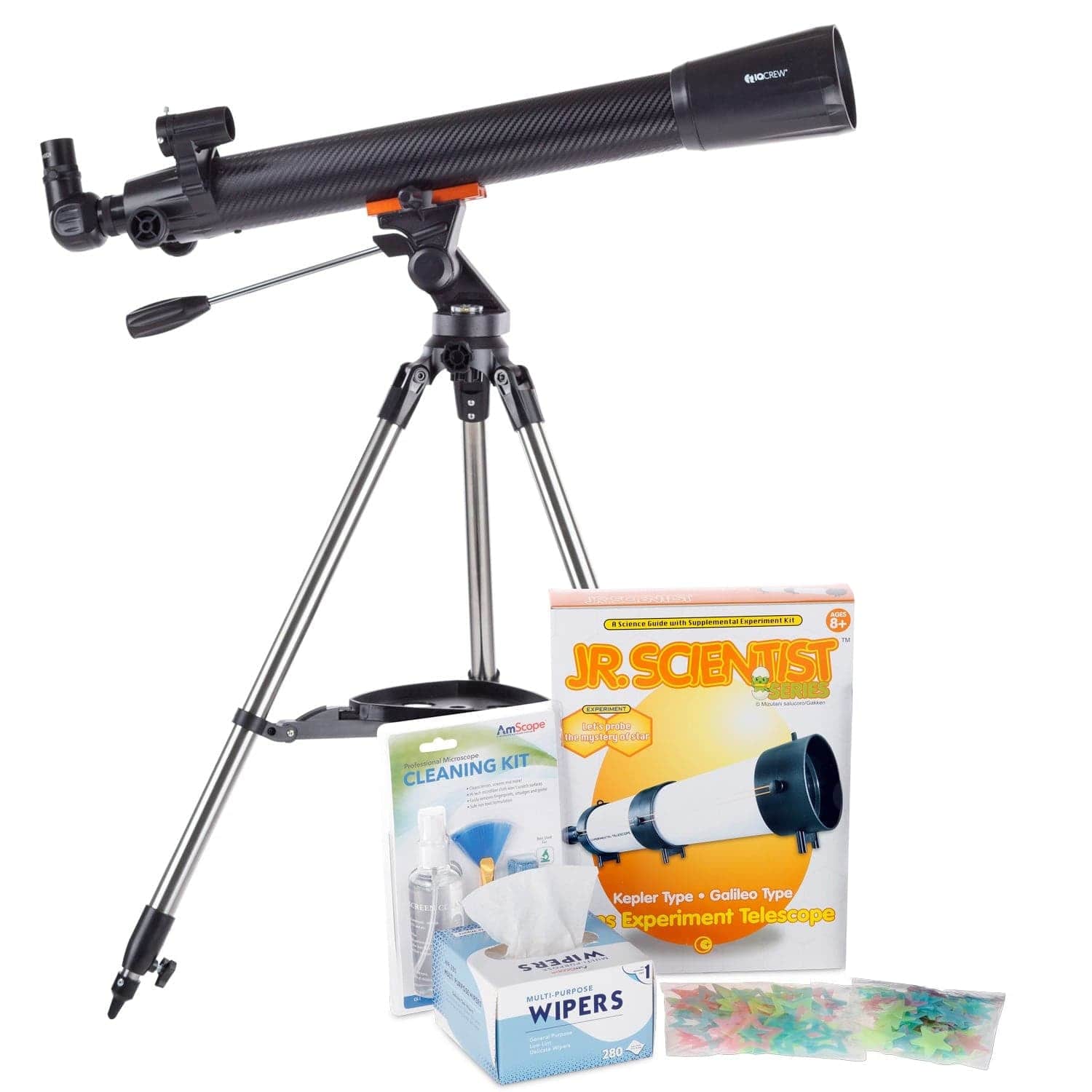 AmScope Kid's Telescope Moon Gazer Series featuring 35X-350X 700x70mm AmScope Kid's Telescope, Space-Themed Activity Kit, and more - Image 17