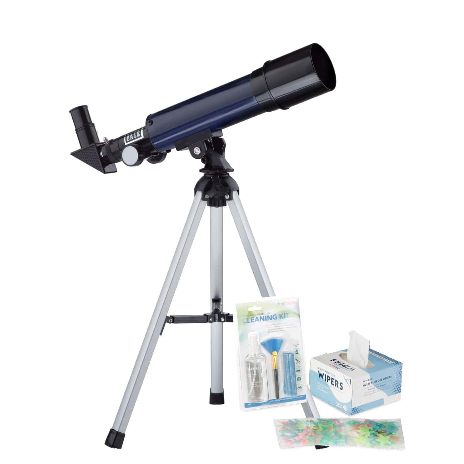 AmScope Kid's Telescope Beginner Astronomer Series featuring 18-90X 360x50mm Compact Telescope, Space-Themed Activity Kit, and more - Image 15