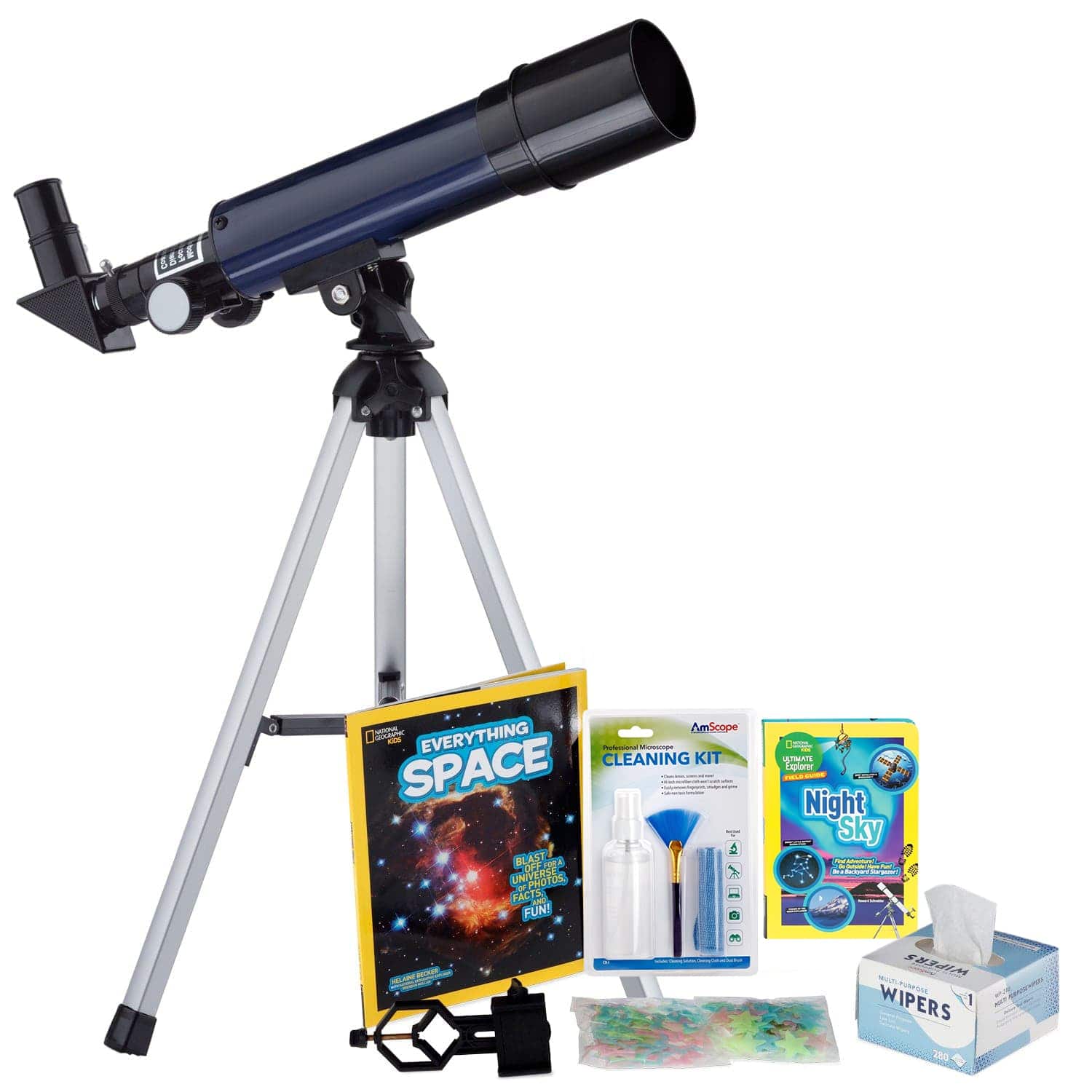 AmScope Kid's Telescope Beginner Astronomer Series featuring 18-90X 360x50mm Compact Telescope, Space-Themed Activity Kit, and more - Image 16
