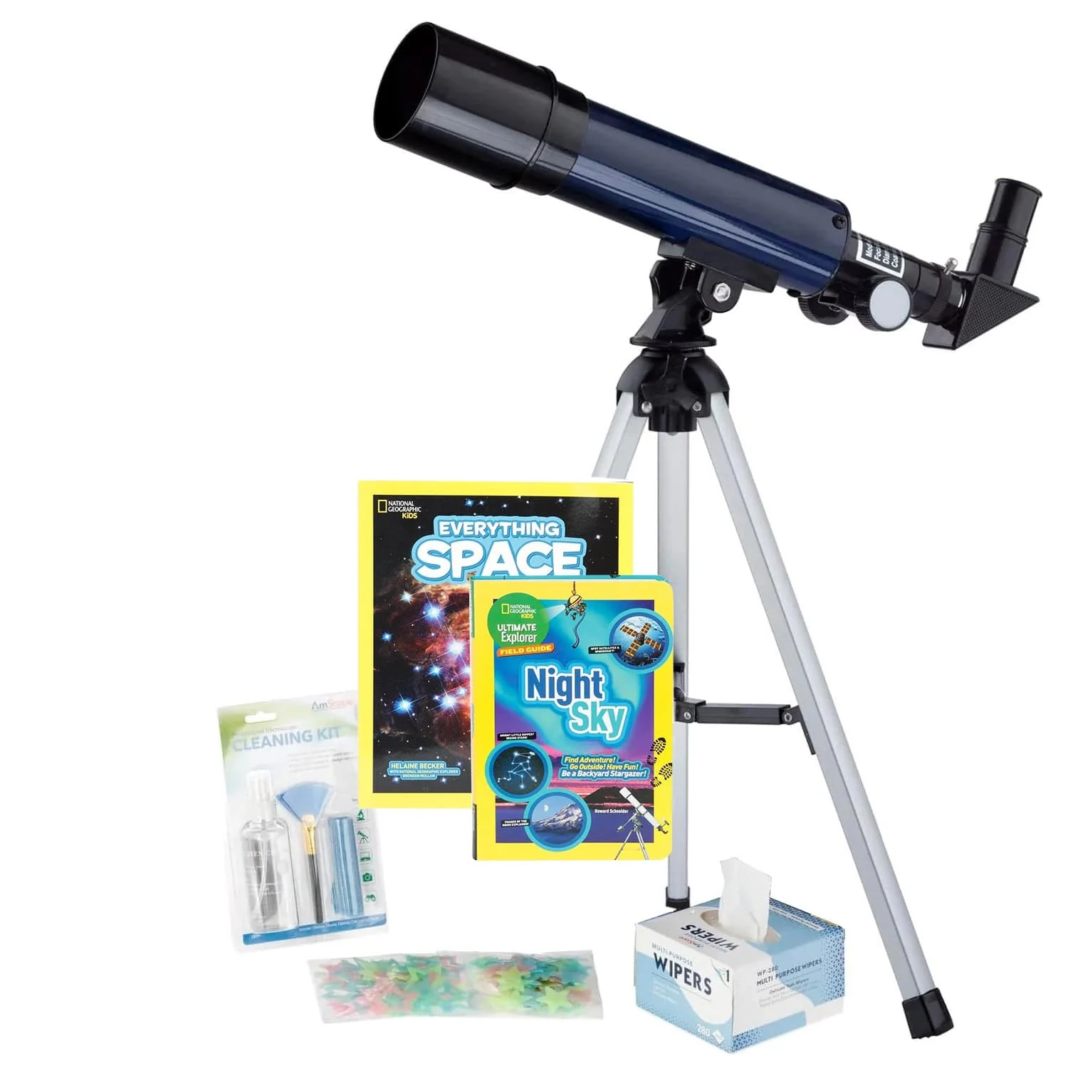 AmScope Kid's Telescope Beginner Astronomer Series featuring 18-90X 360x50mm Compact Telescope, Space-Themed Activity Kit, and more - Image 3