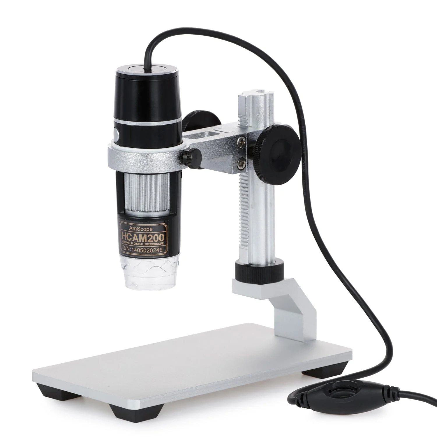 Amscope UTP200-STR Digital Compound Microscope for Kids – Up to 200X LED Illumination LCD Screen, Photo & Video Capture, STEM Learning