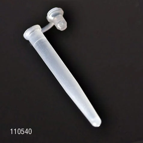 Globe Scientific Microcentrifuge Tube, 6 x 47mm (400uL), LDPE, Attached Plug Cap, Bag/1000