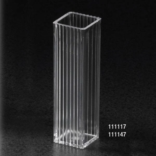 Globe Scientific Cuvette, Spectrophotometer, Square, 4.5mL (10mm), PS, 2 Clear Sides, 100/Tray, 5 Trays/Unit, Cs/500