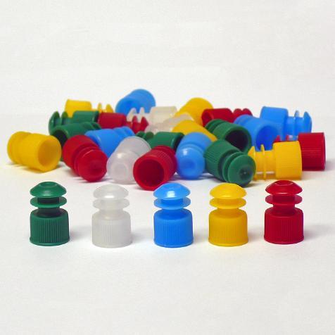Globe Scientific Polyethylene Flanged Plug Cap for 16mm Test Tubes in Various Colors - Image 2