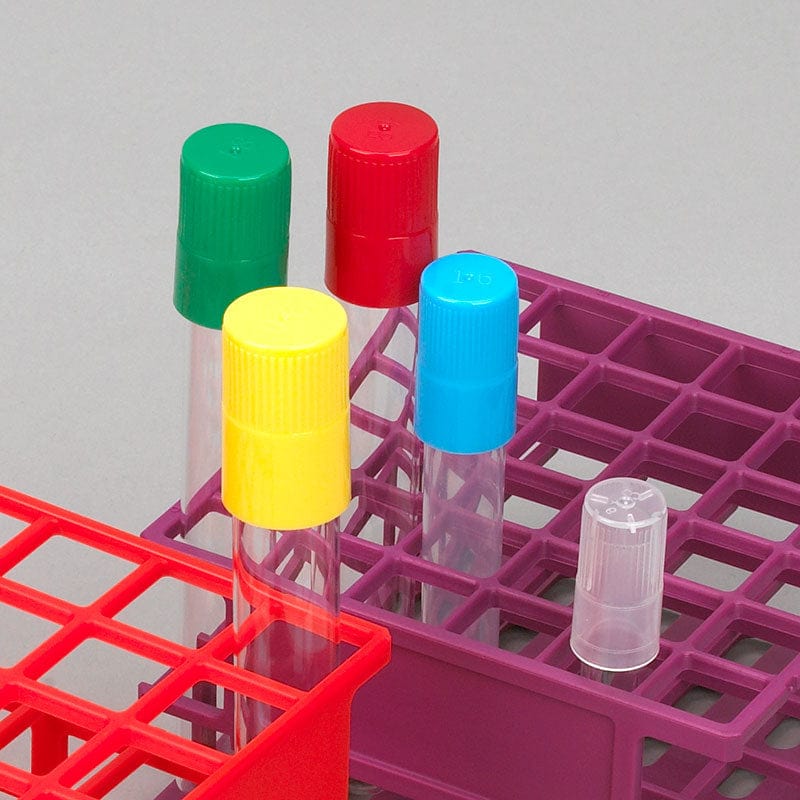 Globe Scientific Diamond Culture Tube Cap for 13mm Glass Culture Tubes, PP, Blue, 100/Bag, 10 Bags/Carton - Image 2