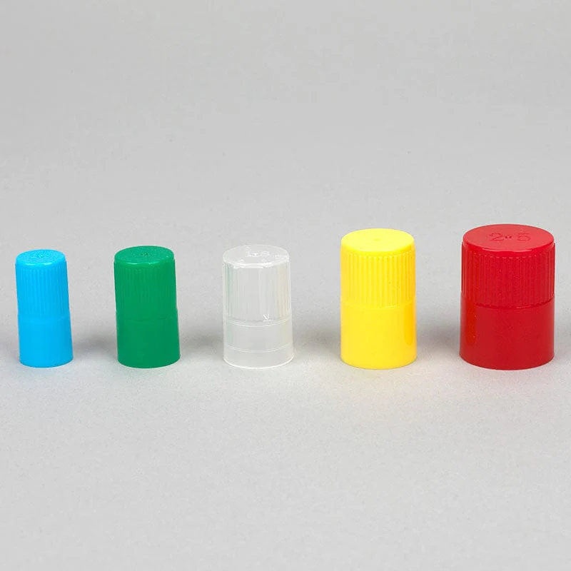 Globe Scientific Diamond Culture Tube Cap for 13mm Glass Culture Tubes, PP, Blue, 100/Bag, 10 Bags/Carton - Image 3