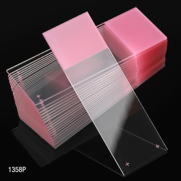 Globe Scientific Diamond Charged White Glass Microscope Slides w/90 degree Ground Edges - Available in Many Colors - Image 2
