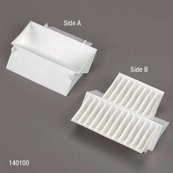 Globe Scientific Reagent Reservoir, Universal, 3 Way: Single, 8-Place and 12-Place, White, 12/Case