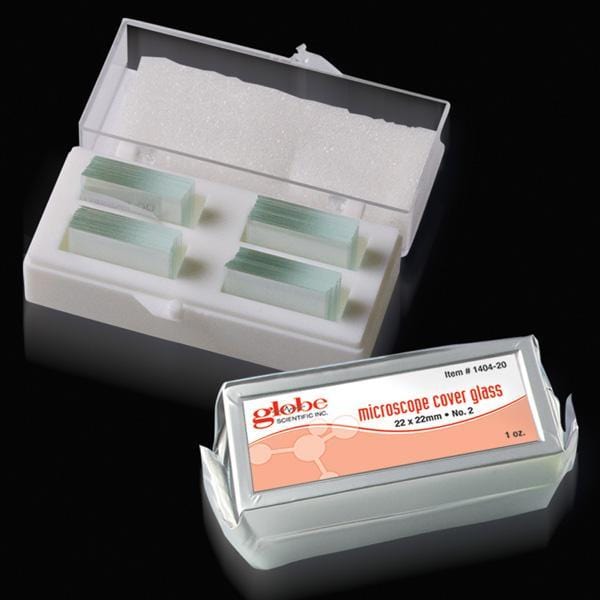 Globe Scientific Glass Microscope Cover Slip - 16mm x 16mm
