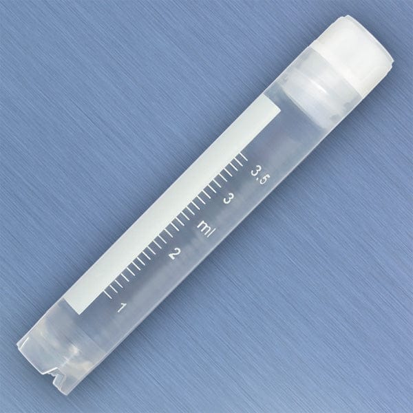 Globe Scientific CryoCLEAR vials with Attached Screwcap, Co-Molded Thermoplastic Elastomer (TPE) Sealing Layer, Conical Bottom, Self-Standing, Printed Graduations, Writing Space and Barcode. - Image 3