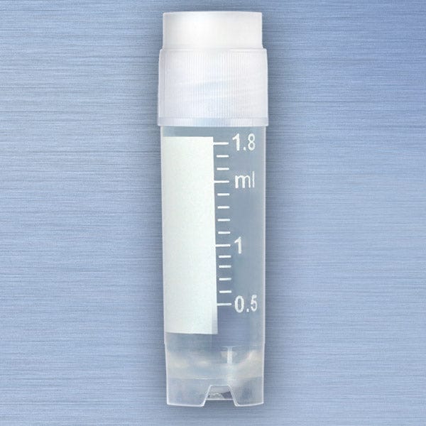 Globe Scientific CryoCLEAR vials with Attached Screwcap, Co-Molded Thermoplastic Elastomer (TPE) Sealing Layer, Conical Bottom, Self-Standing, Printed Graduations, Writing Space and Barcode. - Image 6