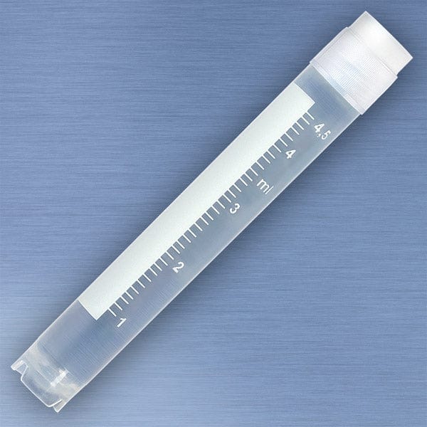 Globe Scientific CryoCLEAR vials with Attached Screwcap, Co-Molded Thermoplastic Elastomer (TPE) Sealing Layer, Conical Bottom, Self-Standing, Printed Graduations, Writing Space and Barcode. - Image 9