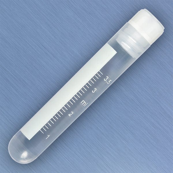 Globe Scientific CryoCLEAR vials with Attached Screwcap, Co-Molded Thermoplastic Elastomer (TPE) Sealing Layer, Round Bottom, Printed Graduations, Writing Space and Barcode - Image 2