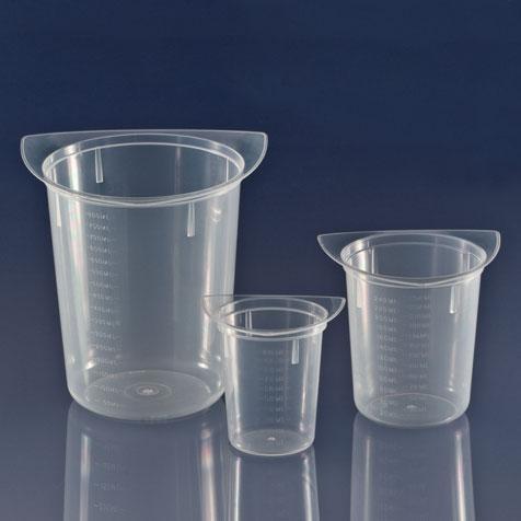 Globe Scientific Three Corner Clarified Polypropylene Beaker with Graduated ml Marks