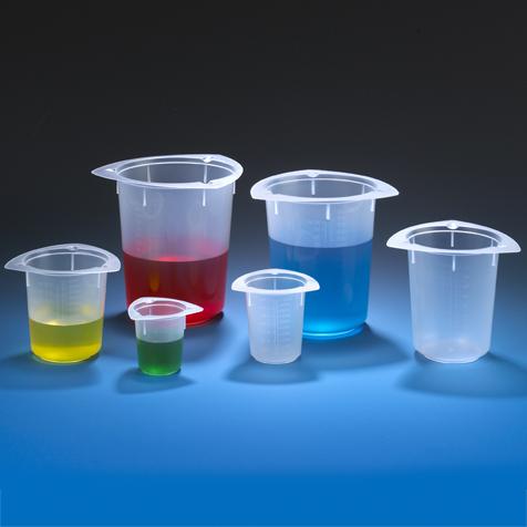 Globe Scientific Three Corner PolypropyleneBeaker with Graduated ml Marks