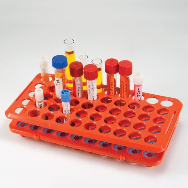 Globe Scientific Test Tube Rack with Rubber Tube Grippers - Image 2