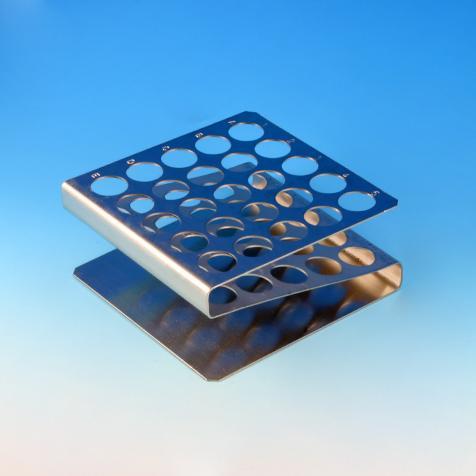 Globe Scientific "Z" Shape Stainless Steel Tube Rack - Image 2