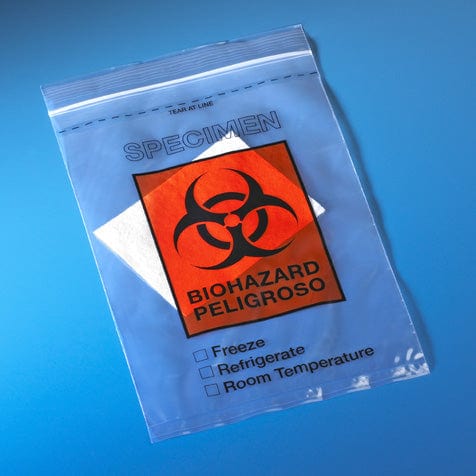 Globe Scientific Biohazard Specimen Transport Ziplock Bag with Score Line and Document Pouch - Image 3