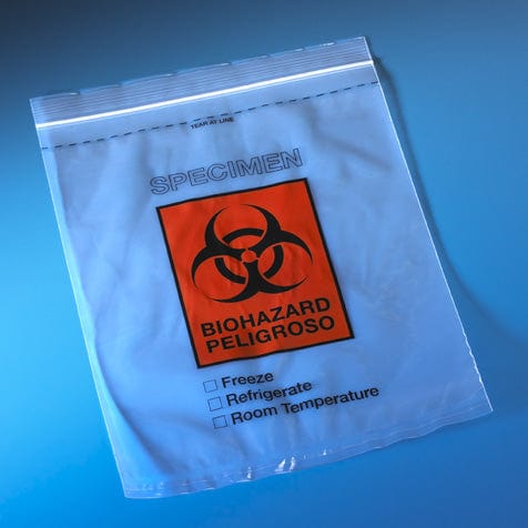 Globe Scientific Biohazard Specimen Transport Ziplock Bag with Score Line and Document Pouch - Image 4