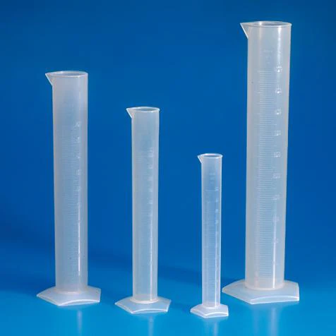 Globe Scientific Polypropylene Graduated Cylinder w/Wide Opening and Tapered Spout - 6 Sizes