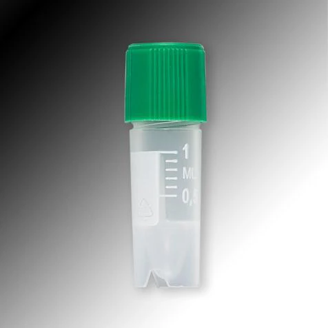 Globe Scientific Polypropylene Self-Standing Sample Tube w/External Threads, White Graduations & Marking Area