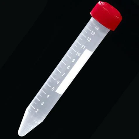 Globe Scientific Sterile 15mL Polypropelene Centrifuge Tubew/Attached Red Screw Cap and Printed Graduations