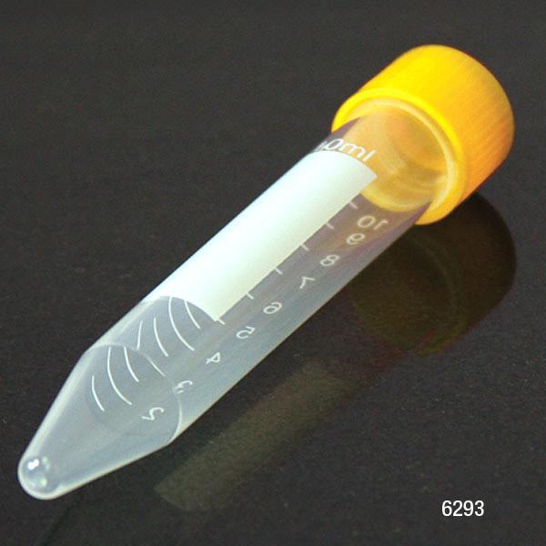 Globe Scientific Polypropylene 10mL Centrifuge Tube w/Attached Screw Cap and Printed Graduations