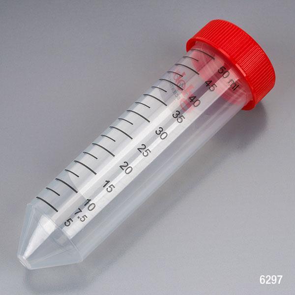 Globe Scientific Diamond MAX Sterile Polypropylene Centrifuge Tube w/Attached Red Flat Top Screw Capand Printed Graduations - Image 3