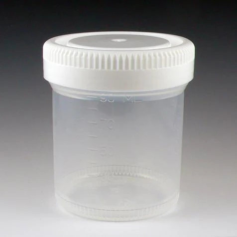 Globe Scientific Tite-Rite Polypropylene Container w/Molded Graduations and Separate White Screwcap - Image 4