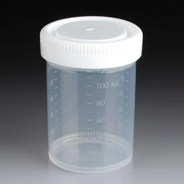 Globe Scientific Tite-Rite Polypropylene Container w/Molded Graduations and Separate White Screwcap - Image 5