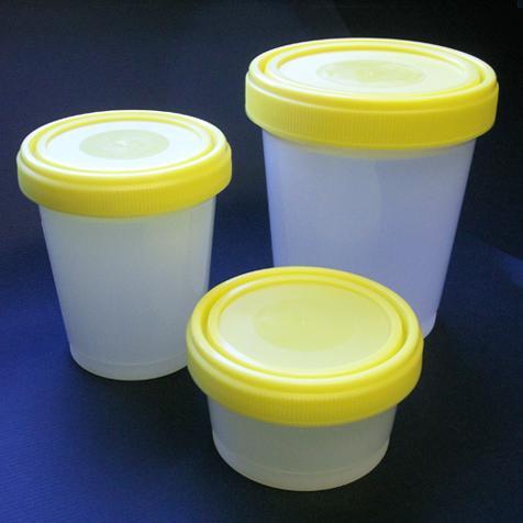 Globe Scientific Large Capacity Leak Resistant Containerw/Separate Yellow Screwcap