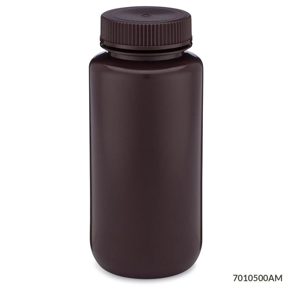 Globe Scientific Diamond RealSeal Amber Narrow Mouth HDPE Bottle W/PP Closure - Image 11