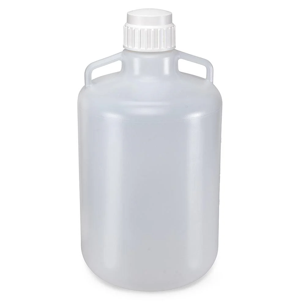 Globe Scientific Diamond RealSeal Round LDPE Carboy W/Handles, White Screwcap and Molded Graduations - Image 2