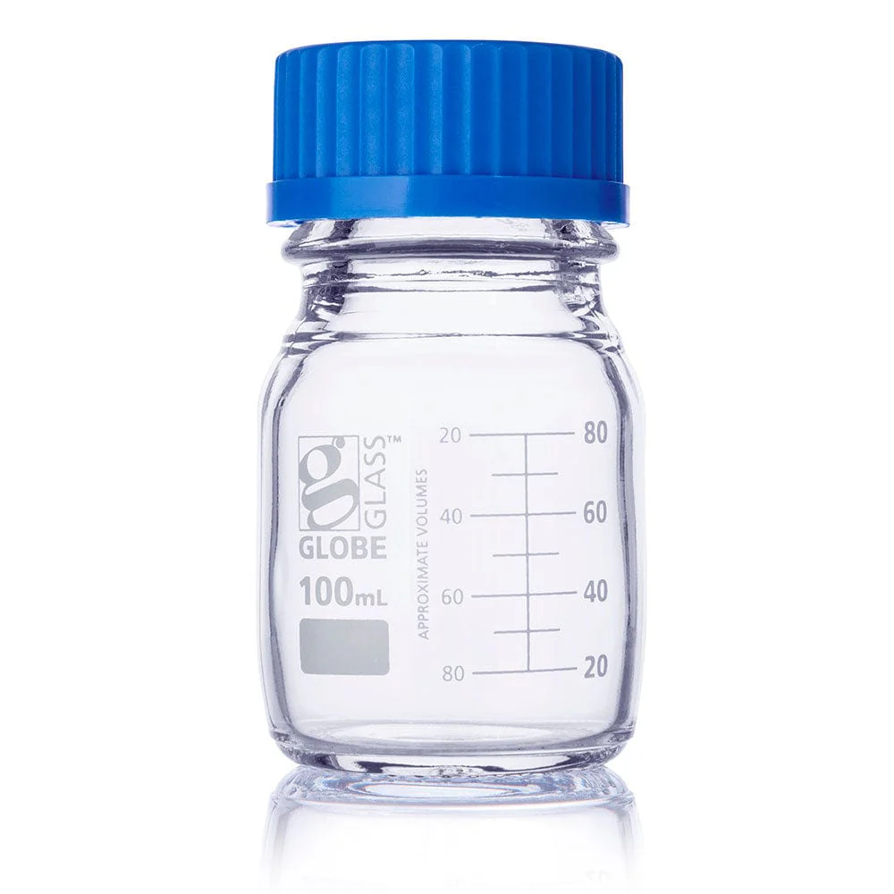 Globe Scientific Globe Glass Media Bottle w/ Screw Cap and Dual Graduations - Image 2
