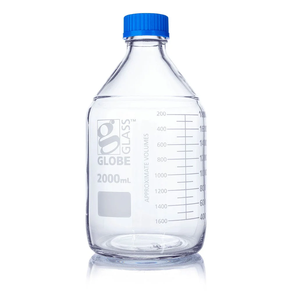 Globe Scientific Globe Glass Media Bottle w/ Screw Cap and Dual Graduations - Image 6