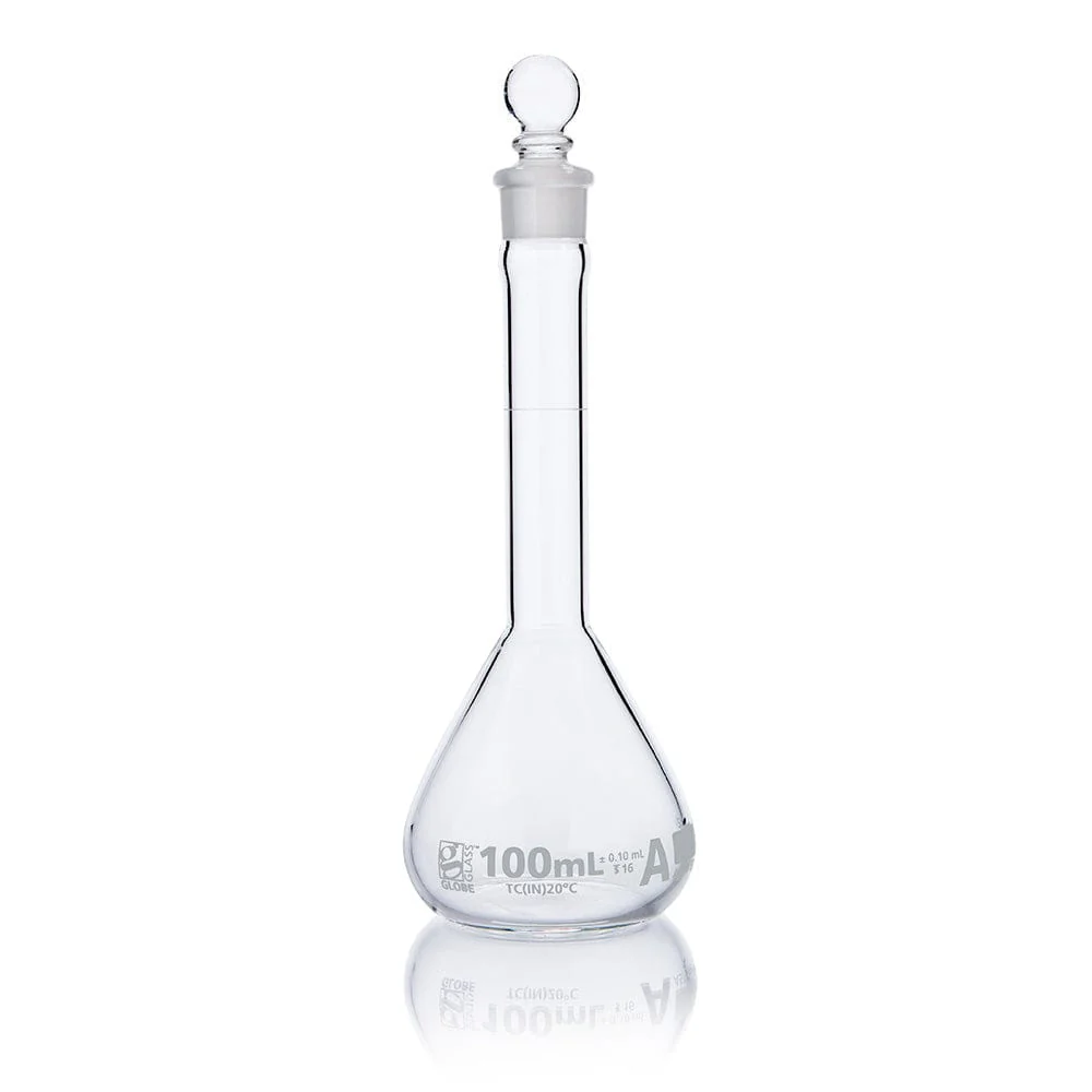 Globe Scientific Globe Glass Wide Mouth Volumetric Flask - Class A - Image 6