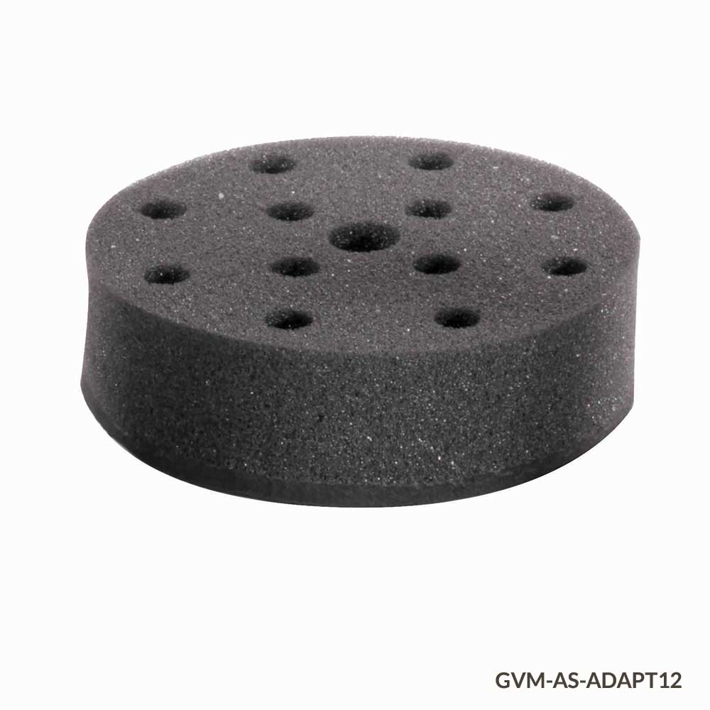 Tube Holder for use with GVM Series Vortex Mixers, 12-Place, for 12mm Tubes (must use with Plate Adapter VM-AS-PLATE or Vortexing Rod VM-AS-ROD)