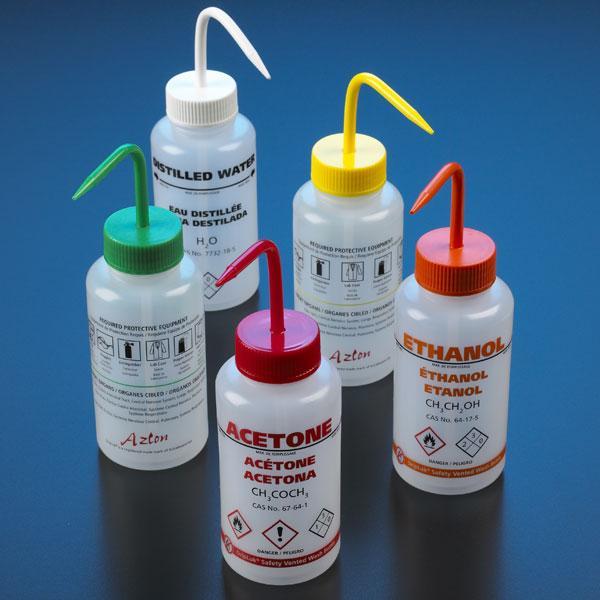 Globe Scientific LDPE GHS Compliant Wash Bottles