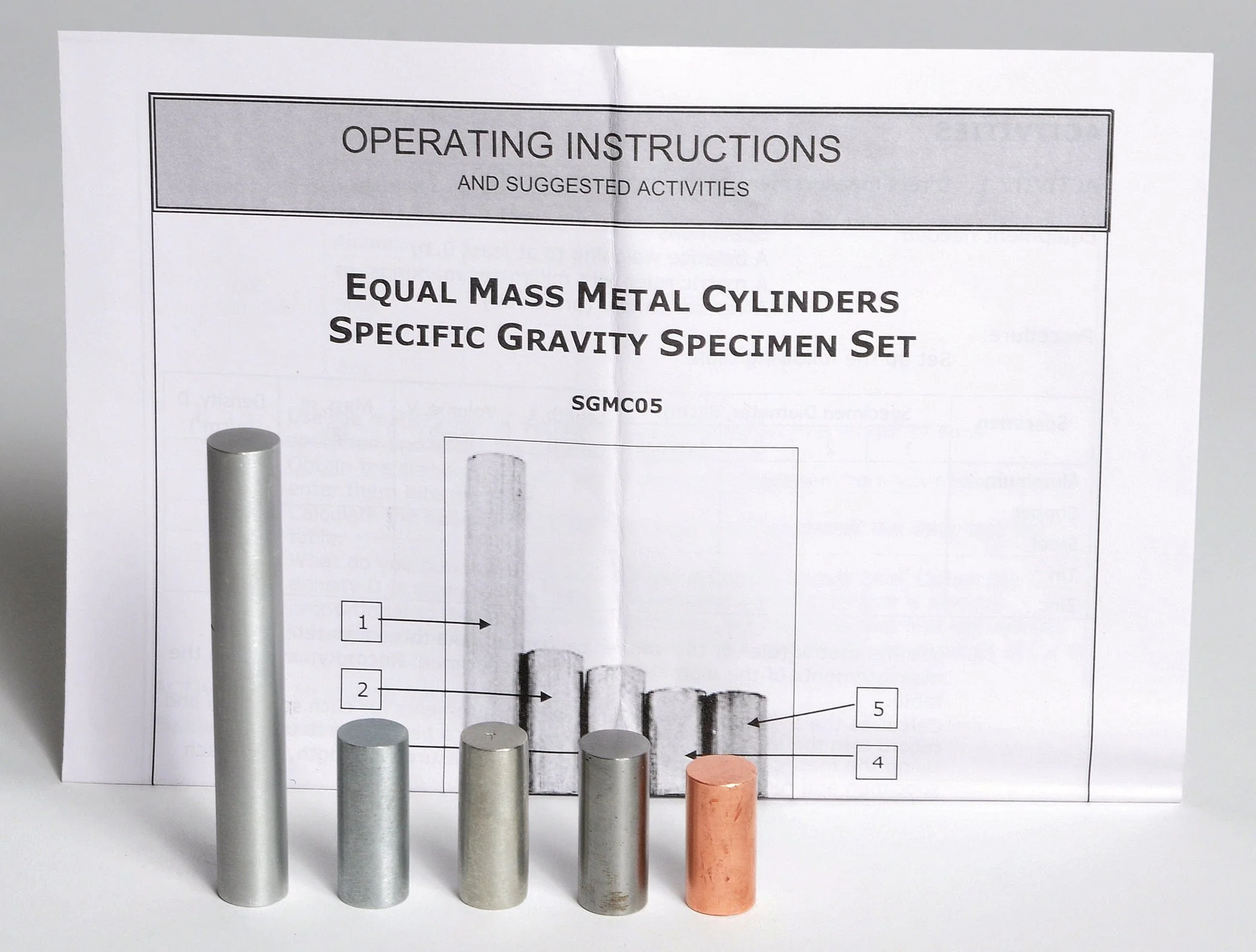 United Scientific Equal Mass Metal Cylinders, Set Of 5