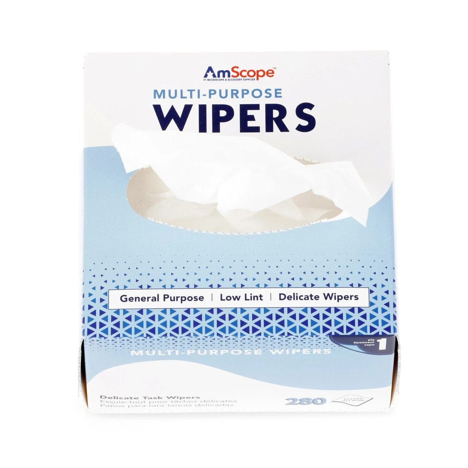 AmScope Multi-Purpose Task Wipers - 280 Count - Image 5