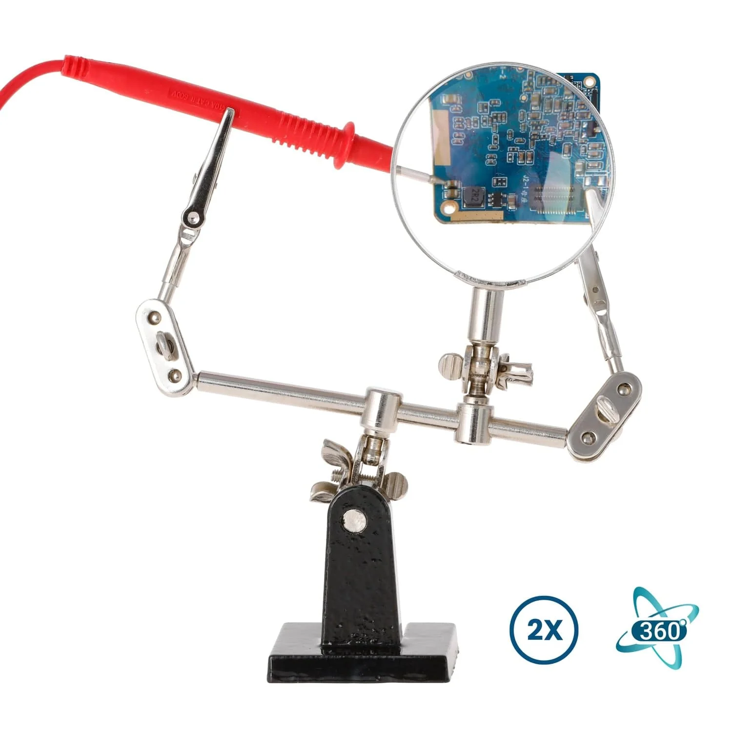 AmScope Third Hand Tool Circuit Board Holder w/ Magnifying Glass - Image 5