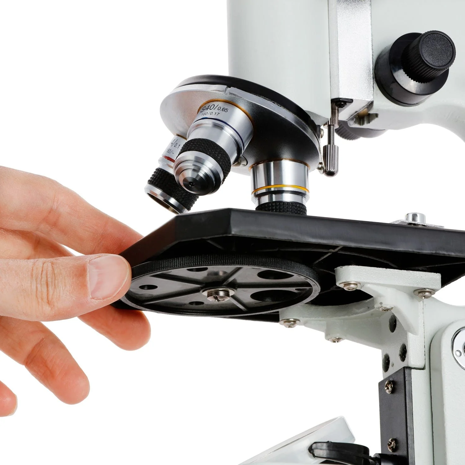 Amscope M60C-ABS-PS100-WM Monocular Compound Microscope for Kids – 40X–1000X Mirror Reflected Nature Light Illumination STEM Education Microscopes, Student Lab Microscopes, Biological Science Microscopes - Image 2