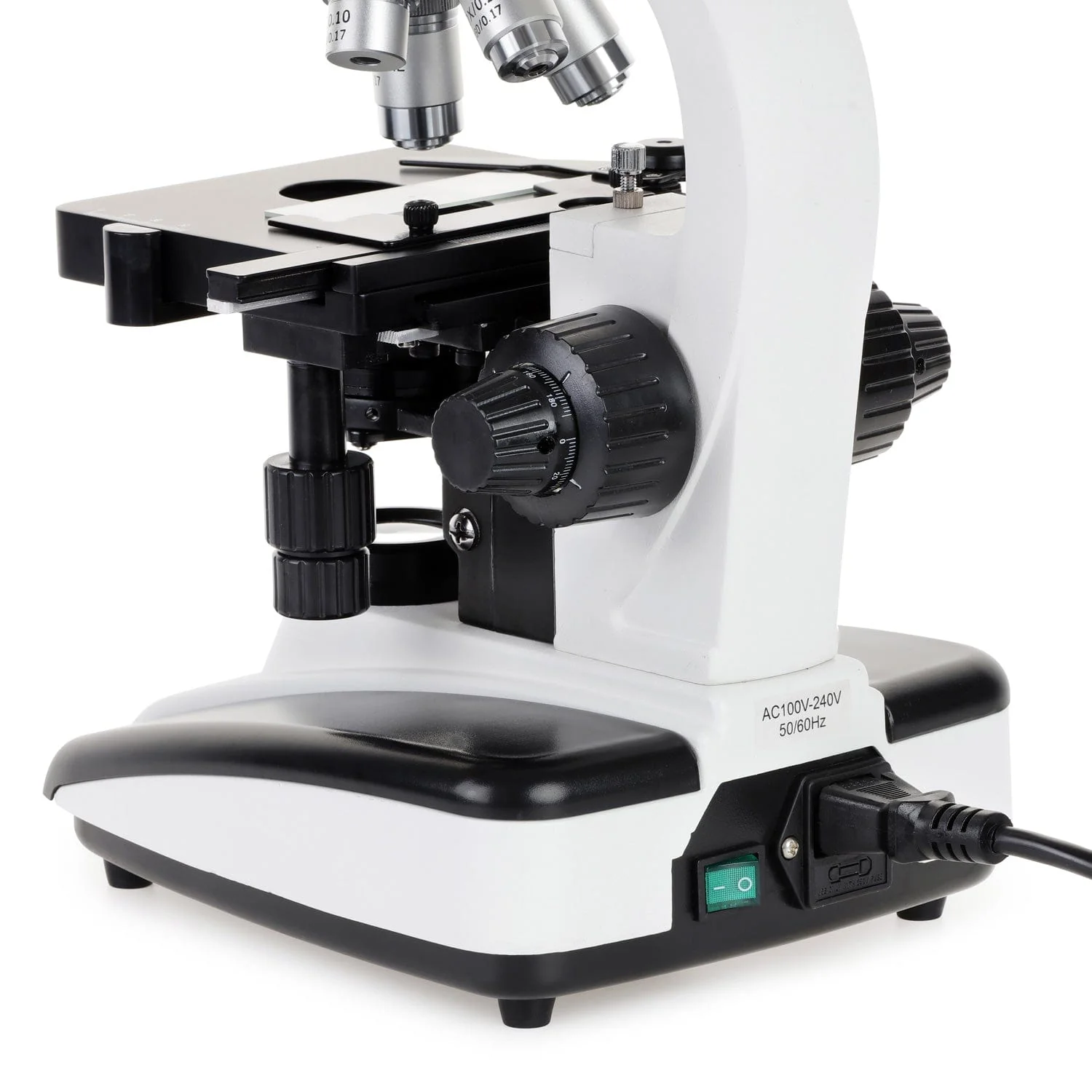 AmScope D130 Series LED Dual View Monocular Compound Microscope 40X-1000X Magnification with 3D Stage and Reversed Nosepiece - Image 3