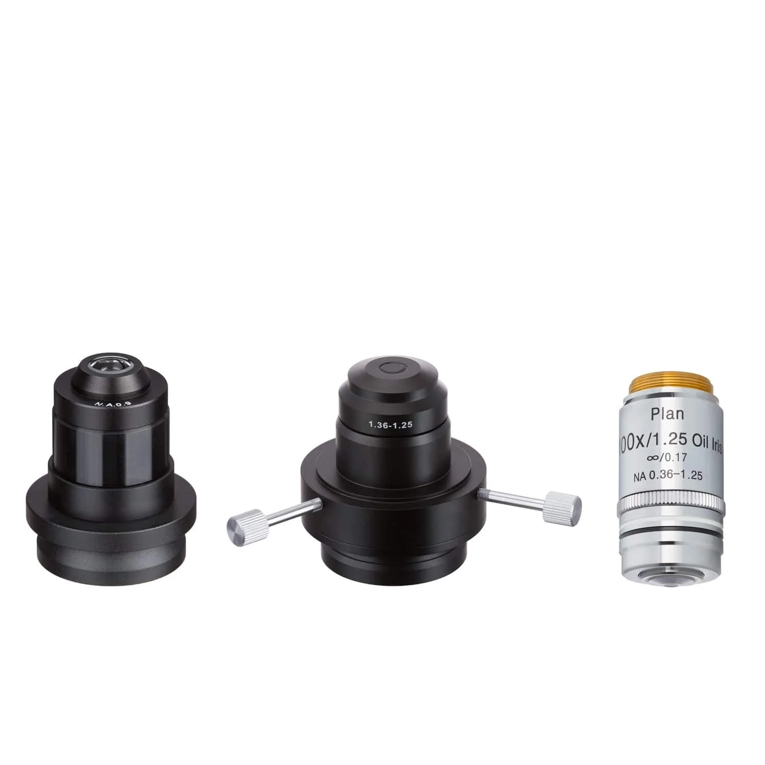 AmScope Dry & Oil Darkfield Condenser & Plan Iris Objective Set for Infinity Compound Microscopes