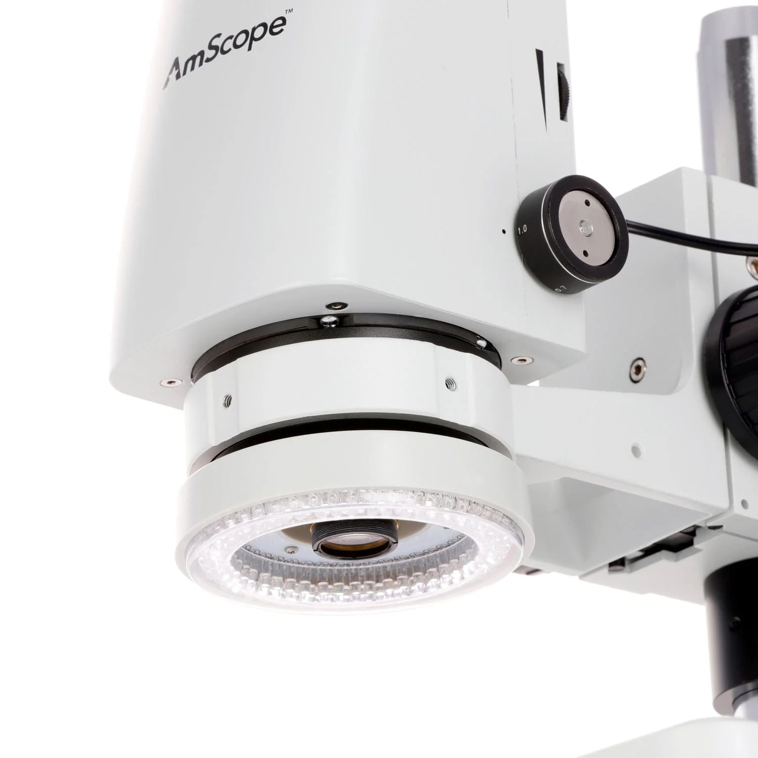 AmScope DM750 Series Zoom Tabletop Video Inspection Digital Microscope System 0.7X-5X Magnification on Pillar Stand with 11.6" Monitor - Image 3