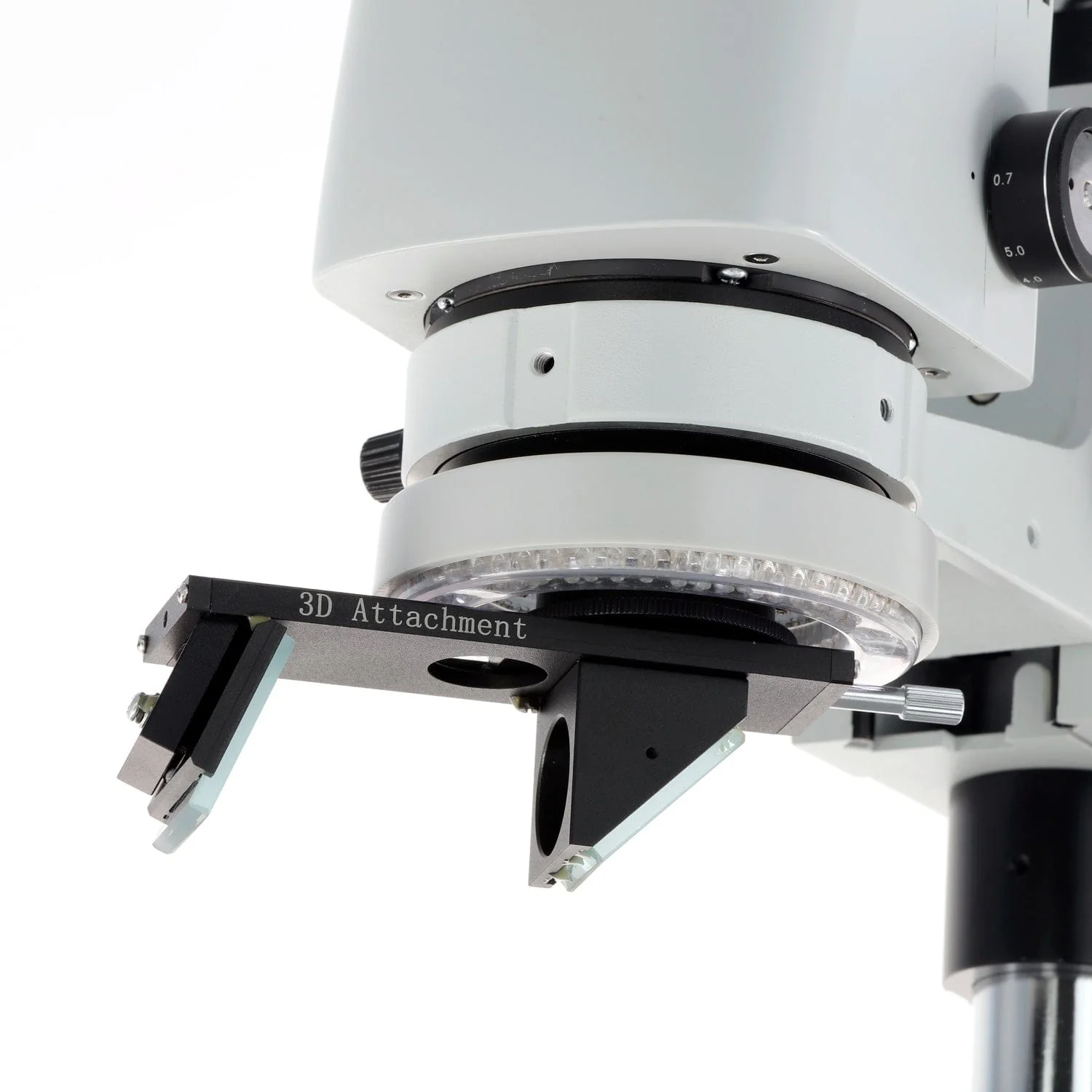 AmScope DM750 Series Zoom Tabletop Video Inspection Digital Microscope System 0.7X-5X Magnification on Pillar Stand with 11.6" Monitor + 3D Rotary Viewer - Image 2