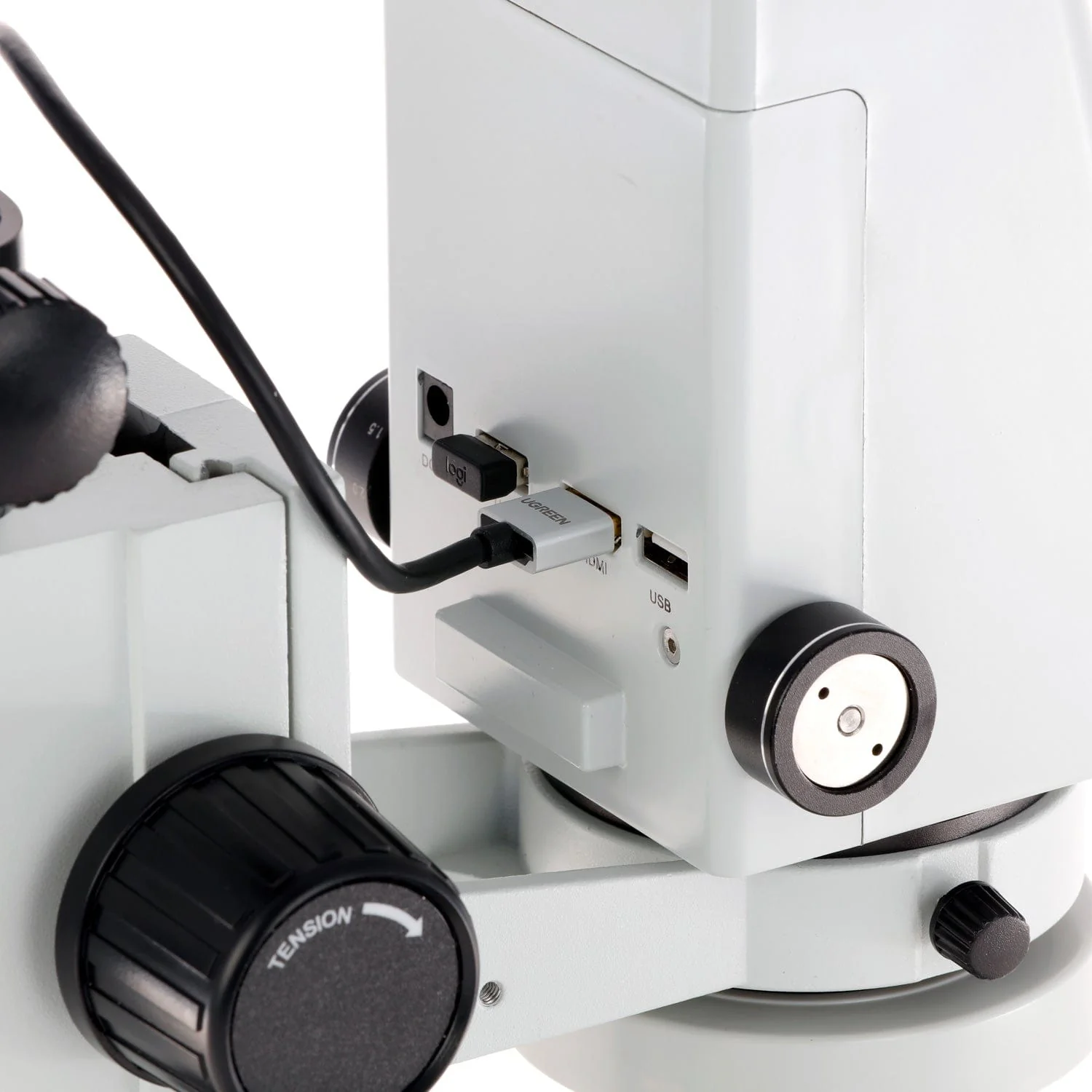 AmScope DM750 Series Zoom Tabletop Video Inspection Digital Microscope System 0.7X-5X Magnification on Pillar Stand with 11.6" Monitor + 3D Rotary Viewer - Image 5